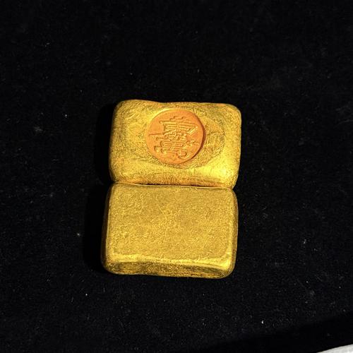 仿古金錠鎏金古玩金元寶中央造幣廠黃金萬(wàn)兩仿銅擺件批發(fā)工藝品